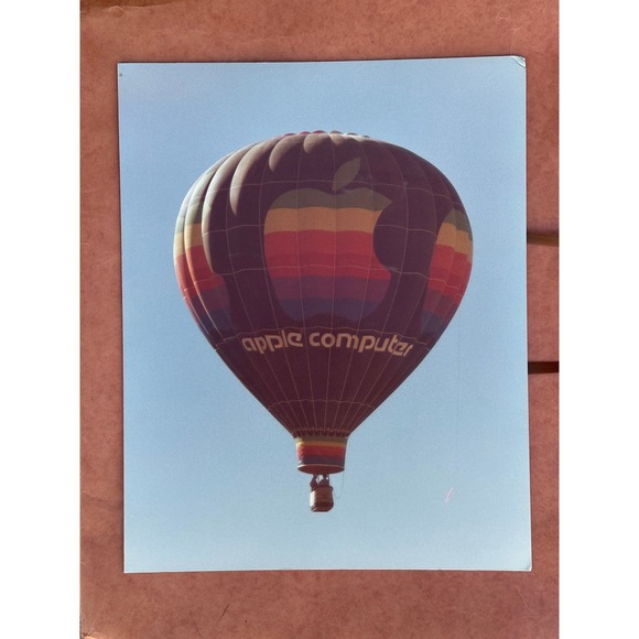 Vintage Apple Computer Rainbow Logo Hot Air Balloon Original Photo Print 1981